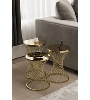Pota Zigon Sehpa Gold Kaplama Bronz Ayna