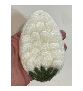 12X8 CM BEYAZ ÇİLEK KEÇE ÖRGÜ APLİKE ARMA YAMA AKSESUAR