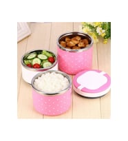 3 Katlı Çiçek Desenli Paslanmaz İç Hazneli 1.26 Litre Pembe Sefer Tası