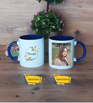 Doğum Günü Hediyesi Kupa Bardak Lacivert Fotoğraflı İsme Özel