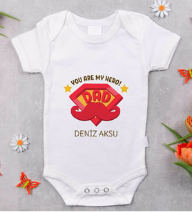 BK Kids İsimli You Are My Hero Tasarımlı Bebek Body Zıbın - Model 1