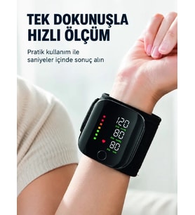 Bilekten Dijital Tansiyon Ölçer Geniş Ekran ve Kolay Okunabilir Gösterge