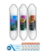 JF Jammy Fılter Coconut Bazlı Kapalı Kasa Su Arıtma Filtresi 3'lü Inlıne Set
