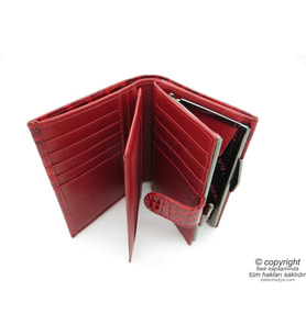 Hakiki Deri Cüzdan  İsme Özel Cüzdan  12x10 Dikey  TM 820-4 Hediyelik Cüzdan (Siyah-Gri)
