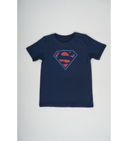 ERKEK ÇOCUK LACİVERT SUPERMAN BASKILI PAMUK TİŞÖRT