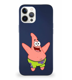 Apple iPhone 12 Pro Max Soft Premier Kapak Patrick Yıldız Tasarımlı Silikon Kılıf - Lacivert (Şeffaf)