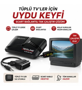 Redline G-50 HD Pro Full HD Uydu Alıcısı r Tüplü ve LED TV Uyumlu TKGS WiFi Destekli YouTube 5000 Kanal Tak Çalıştı