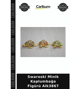 Özel Üretim Koleksiyon Dekoratif Figür Şık Swaroski Minik Kaplumbağa Figürü Alk3867