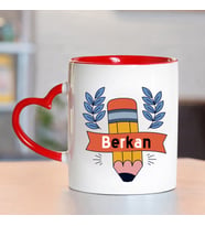 Öğretmenlere Özel Kupa Kalpli (Beyaz)