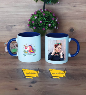 Unicorn Kupa Bardak Lacivert Fotoğraflı