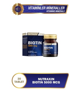 Nutraxin Biotin 5000 Mcg  30 Tablet Saç Vitamini