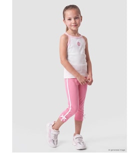 LCW Kids Pembe Kız Çocuk Şeritli Tayt