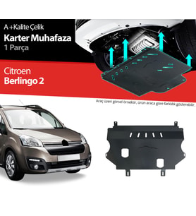 Citroen Berlingo Çelik Karter Muhafaza Koruma 2018 2019 2020 2023 2024 