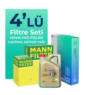 MANN Audi A5 2.0 Dizel Filtre Bakım Seti Castrol Motor Yağlı (2017-2021) 4 Lü