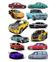 Arabalar Sticker Set-6 12 Parça Telefon, Tablet, Defter, Laptop Sticker
