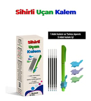 Sihirli uçan kalem ( 5 adet kalem içi - 1 adet kalem ve tutma aparatı) (Mavi)