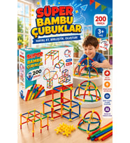 Süper Bambu Çubuklar (200 Parça) - Lego Setleri - Borular Lego - Plastik Çubuklar