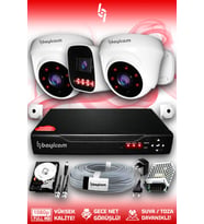 Bayicam 3 Kameralı Zebra 2 İç Kamera Set 1 TB 5 MP Full HD Gece Görüşlü Güvenlik Kamerası Sistemi