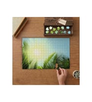 Palm Yaprakları - Güneş Tasarımı 240 parça Ahşap Puzzle Ahşap Kutuda MP02618