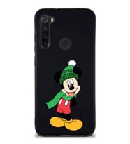 Xiaomi Redmi Note 8 Soft Premier Kapak Mickey Mouse-G Tasarımlı Silikon Kılıf - Siyah (Şeffaf)