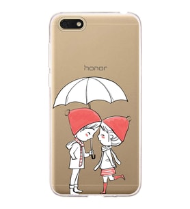 Huawei Honor 7s Uyumlu Kapak Aşk Tasarımlı Şeffaf Silikon Kılıf