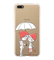Huawei Honor 7s Uyumlu Kapak Aşk Tasarımlı Şeffaf Silikon Kılıf