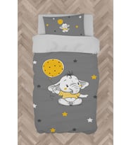 MEKTA HOME BEBEK VE ÇOCUK ODASI Sarı Filli Balon Desenli Nevresim Takımı