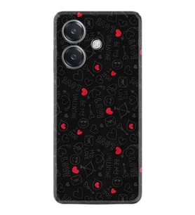 Oppo A3 Kılıf Boutique Baskılı Resimli Siyah Kalp ve Ok Pcode -064