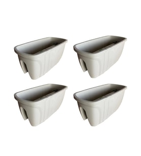 SY-5710 Opal Balkon Küpeşte Saksı 15 Litre Kirli Beyaz 4 Adet