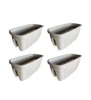 SY-5710 Opal Balkon Küpeşte Saksı 15 Litre Kirli Beyaz 4 Adet
