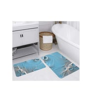 Rovigo Home Dijital Baskılı 2'li Banyo paspas Takımı RVG5234 (Mavi)