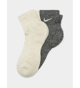 Nike Everyday Plus Cushioned Ankle Unisex Socks 2 pr 2 li Plus Yastıklı Pamuklu Soket Çorap Gri Krem