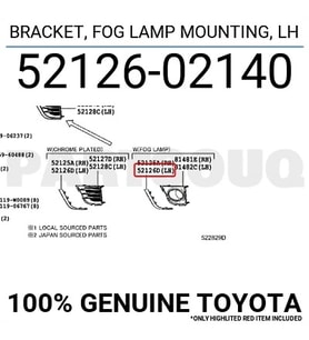 Sis Lamba Kapağı Corolla 13Sonrası Sol (Sis Delikli Krom) (Oem No: 52126-02140)