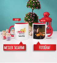 Müzik Öğretmeni Kupa Bardak Kırmızı Fotoğraflı