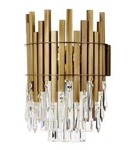 Avonni AP-1767-1E Eskitme Kaplama Aplik E14 Metal Kristal H: 40 cm, WxD: 25x14 cm