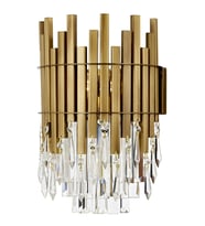 Avonni AP-1767-1E Eskitme Kaplama Aplik E14 Metal Kristal H: 40 cm, WxD: 25x14 cm