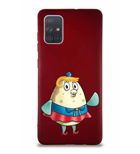 Samsung Galaxy A71 Soft Premier Kapak Bayan Puff Tasarımlı Silikon Kılıf - Mürdüm (Şeffaf)