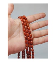 Bileklik Boy Jasper Taşı Arpa Kesim Yarım Dizi 6*8.5mm (49988) (18CM UZUNLUĞUNDADIR)