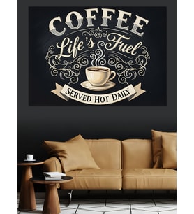Coffee Life'S Fuel Modern Tasarım Dekoratif Kanvas - Mdf Ahşap Tablo