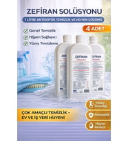 Zefiran Solüsyonu 1 Litre 4 Adet Set Antiseptik Hijyen Çok Amaçlı Temizlik Solüsyonu