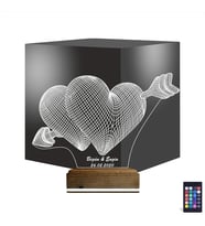 Luvivia Kalp Sevgiliye Hediye Kişiye Özel 3D Lamba - Masa Gece Lambası
