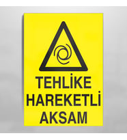 Tehlikeli Hareketli Aksam Uyarı Levhası 30x40cm (Karışık)