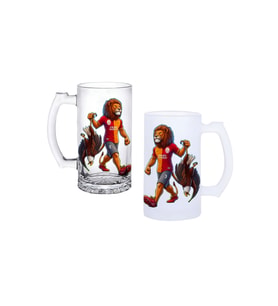 Ghostbastır Design Galatasaray Aslan Kulplu Bira Bardağı Buzlu veya Şeffaf Seçenekli 086