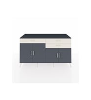 Kronos Konsol 2 Raflı 3 Çekmeceli 4 Kapaklı 176x59x99 Antrasit-Antrasit/Aytaşı