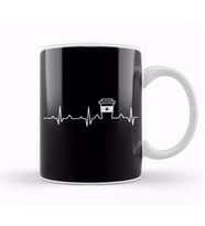 Coffee Heartbeat Coffee Cup Caffeine Lovers Kupa Bardak Porselen