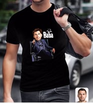 BK Gift Kişiye Özel Godfather Baba Karikatürlü Siyah T-Shirt-9