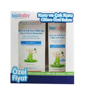 Biobaby Kuru ve Atopik Ciltler İçin Şampuan 300 ml + Krem 100 ml (Özel Fiyat Etiketli)