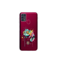 Samsung Galaxy M31 ile Uyumlu Splash Bukalemun Tasarımlı Şeffaf Silikon Kılıf