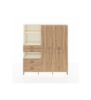 Hyperion Gardrop 12 Raflı 4 Çekmeceli Tek Askılı 220x44x243 Aytaşı-Çam/Çam