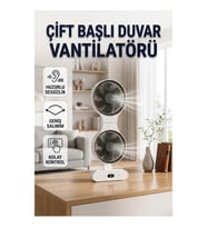 Çift Başlıklı Masa Vantilatörü – Dijital Göstergeli Bağımsız Yönlendirilebilir Fan